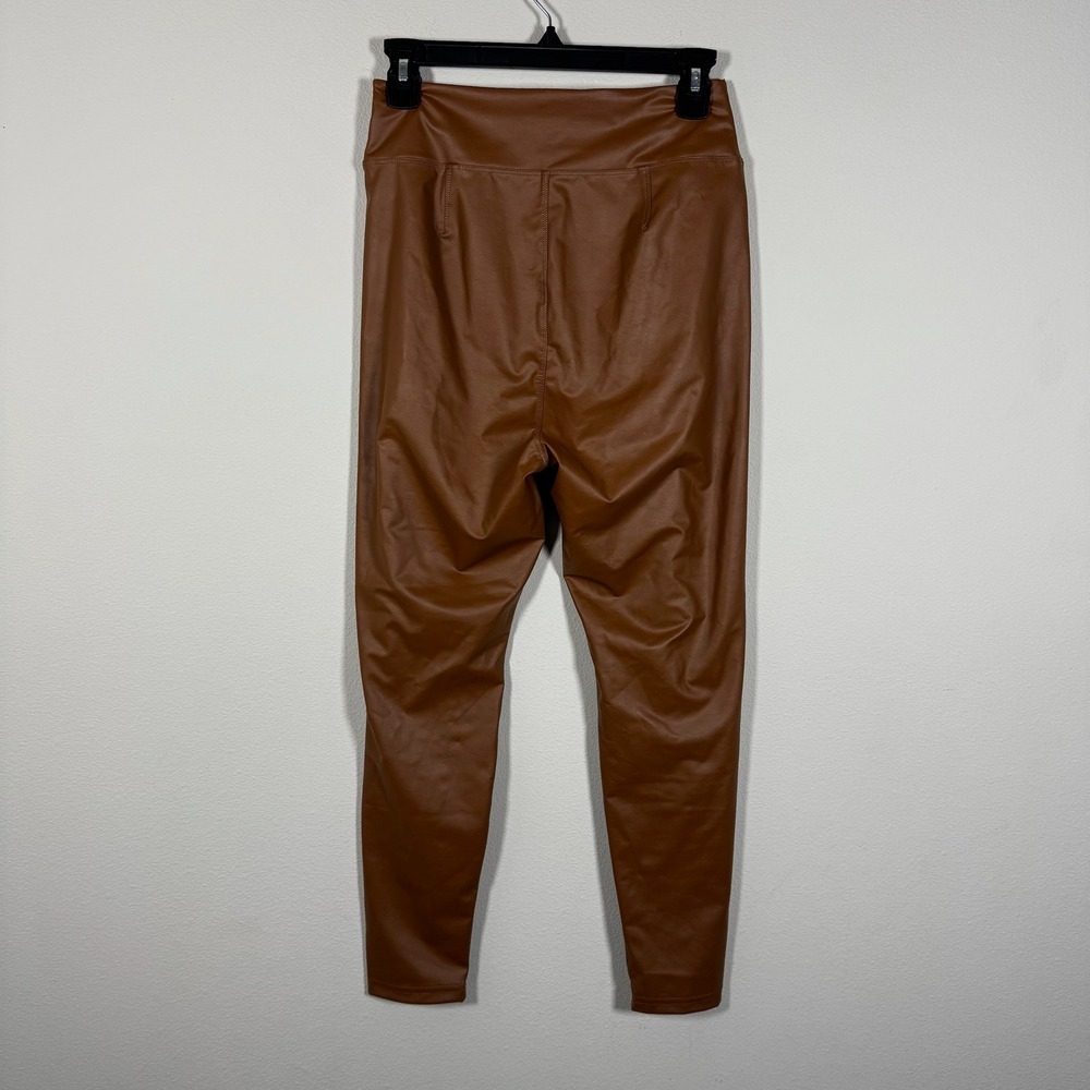 OFFLINE by Aerie Real Luxe Faux Leather High Rise Leggings Brown L Short - Picture 2 of 5
